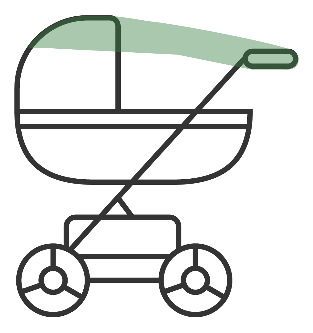 Anwendung als Sonnensegel auf einem Kinderwagen