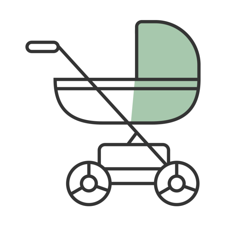 Anwendung als Windschutz an einem Kinderwagen